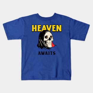 Grim Reaper Heaven Awaits Death Kids T-Shirt